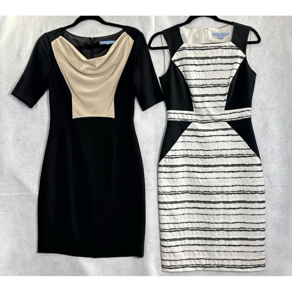 ANTONIO MELANI Women Bundle of 2 Pencil Sheath Dress Sz 2 Career‎ Business 3-22